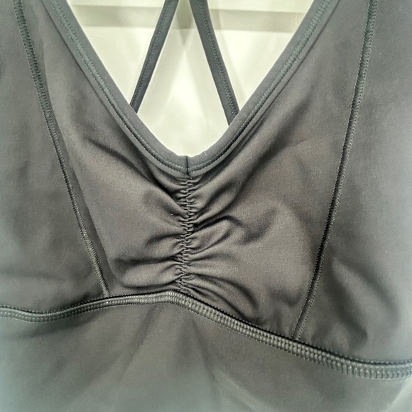 Gymshark Black V Neck Ruched Sports Bra Top Crossback Women's Workout Gym Small - Picture 4 of 8